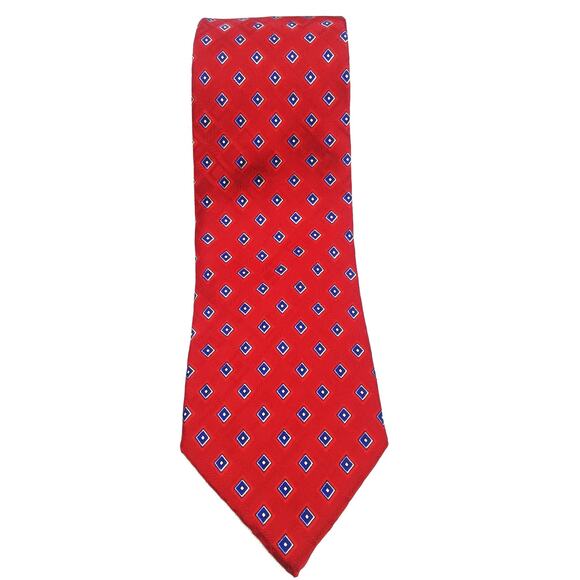 JZ Richards Men Silk Necktie Parisian Hand Crafted USA Red Diamond Stain Resist - Picture 6 of 11